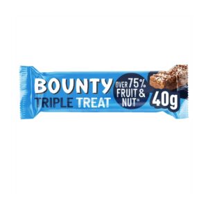 Bounty Triple Treat Fruit & Nut Chocolate Bar Snack 40g